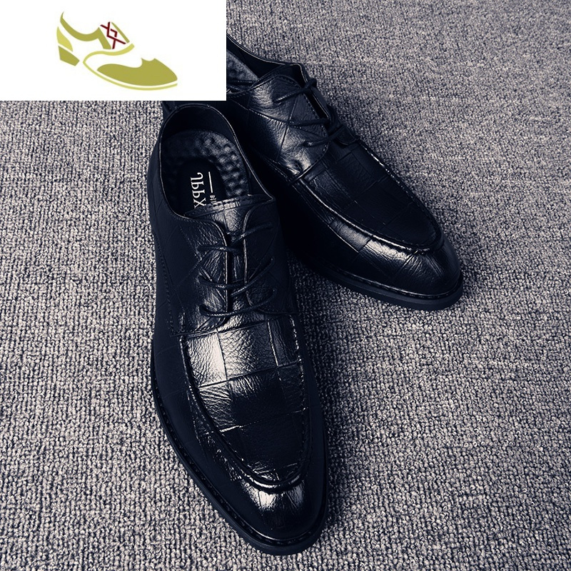 品牌小皮鞋男黑色韩版尖头夜场商务休闲鞋青年潮流男鞋正装发型师鞋子