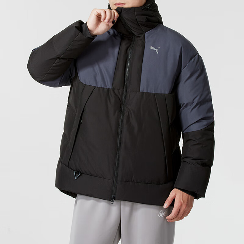 彪马(PUMA)男装新款运动服防风保暖时尚休闲连帽羽绒服外套 629739-01 ZP