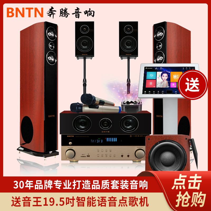 奔腾 (BNTN)838配加州新贵低音炮套装 家庭影院 木箱影院 电视KTV音响 低音炮蓝牙数字影院 连接网络电视K歌