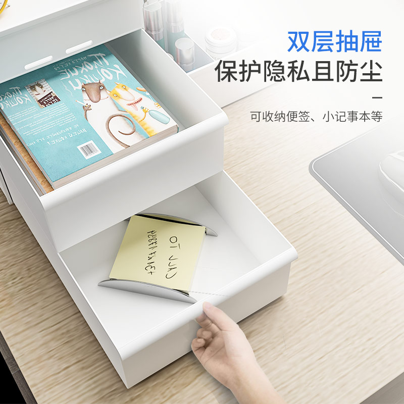 笔筒创意时尚可爱桌面仿木质透明大容量儿童卡通学生多功能收纳盒 三维工匠 卡其中号高清大图