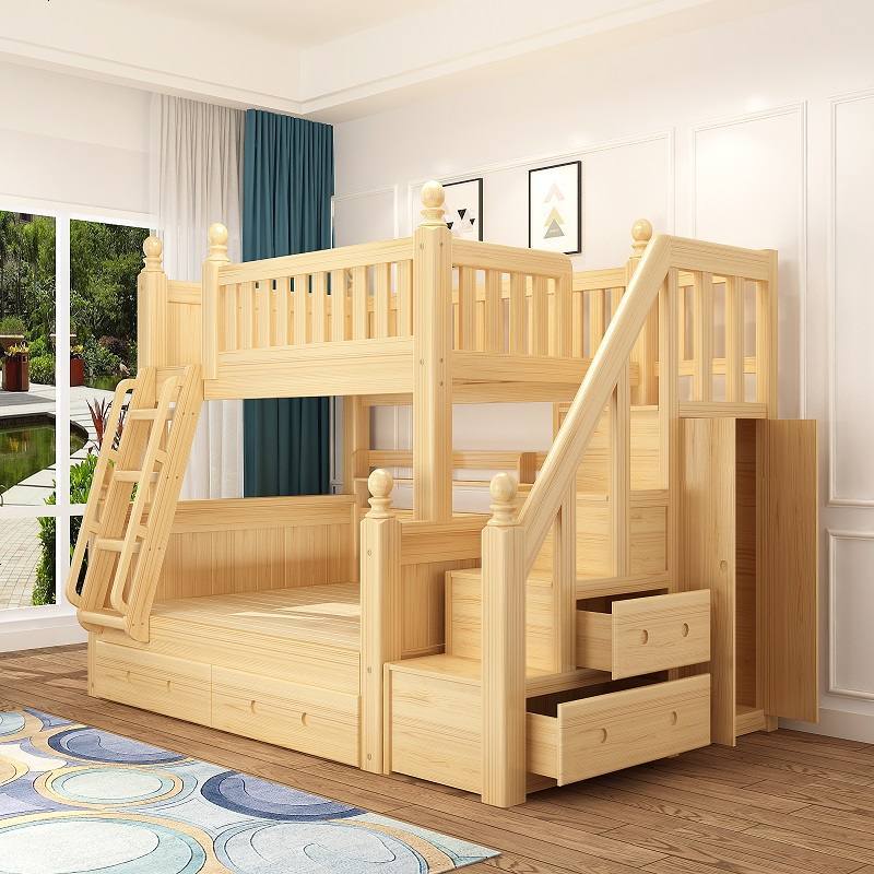 实木床上下床双层床多功能成人上下铺子母床床1.8松木高低床