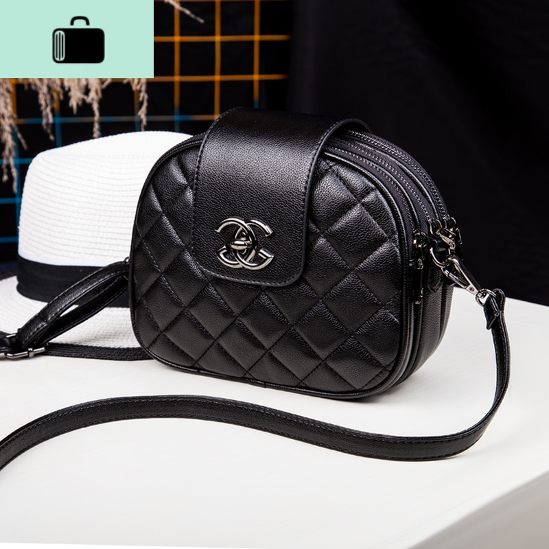 斜挎包2020新款百搭ins超火单肩女小包夏款大容量三层软皮包包潮NEW LAKE女斜挎包