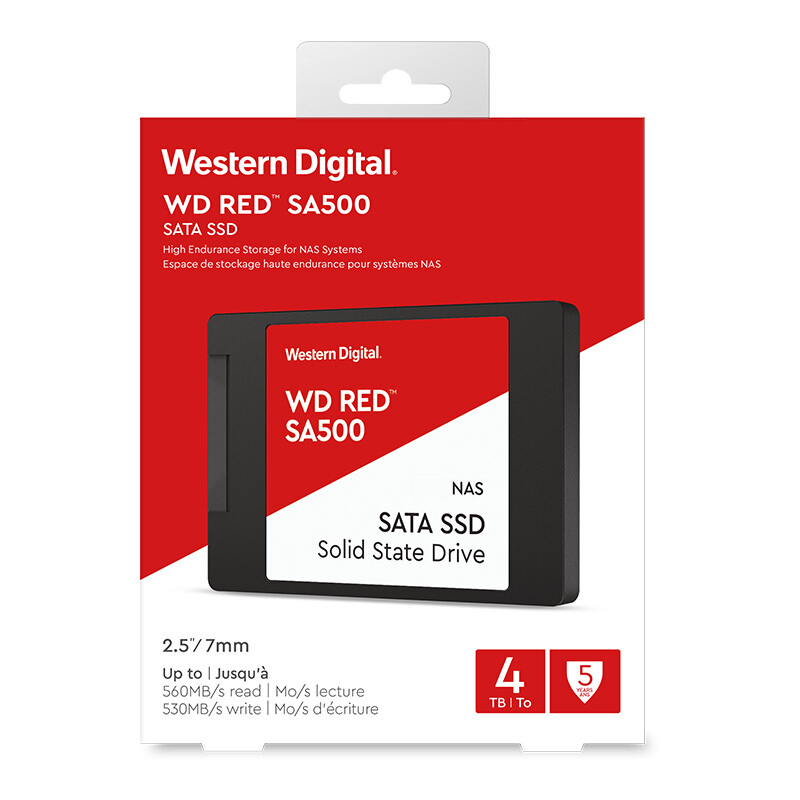 西部数据(Western Digital)4TB SSD固态硬盘SATA3.0接口(NAS)硬盘WD Red SA500