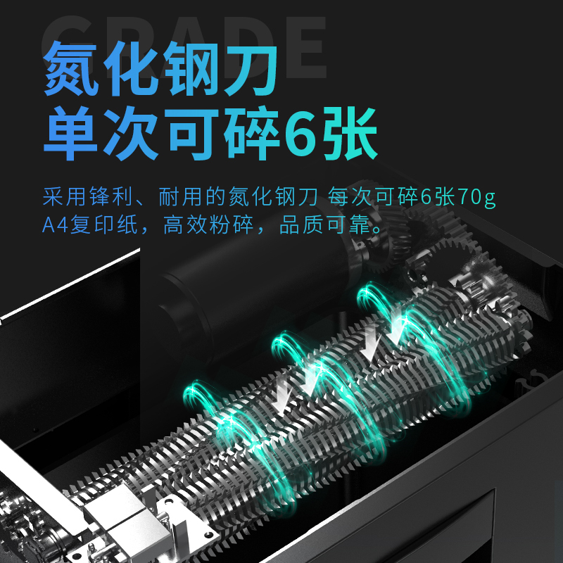得力(deli)碎纸机 纸张文件粉碎机 家用大功率碎纸机米粒级高保密60分钟连续碎纸 米粒级高保密碎纸机 SE661
