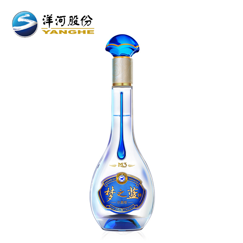 洋河蓝色经典梦之蓝M3水晶版40.8度550ml*4瓶 整箱装 绵柔型白酒