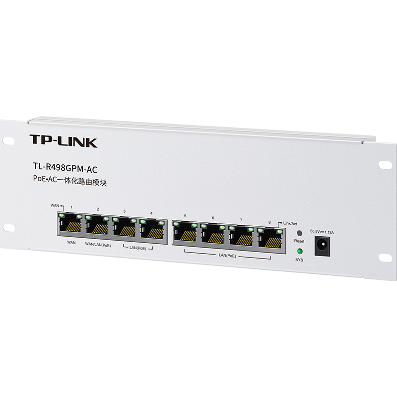 TP-LINK 千兆一体化路由模块内置AC管理AP 双WAN口叠加 支持APP管理 TL-R498GPM-AC