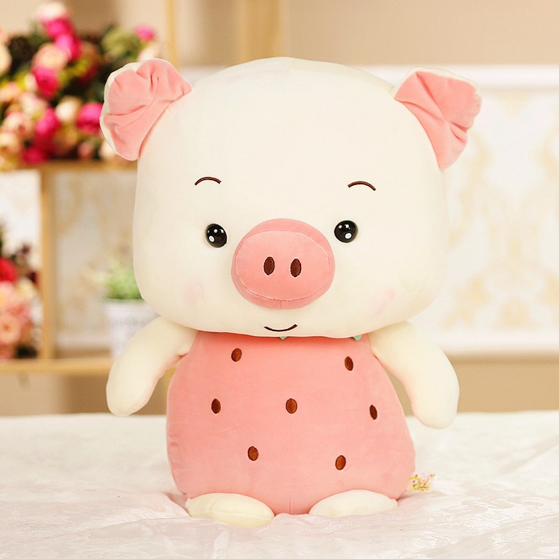 可爱小猪公仔猪猪毛绒玩具猪年吉祥物布娃娃中大号带帽围巾猪玩偶