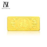 ZSK珠宝百福图金条中国投资金条au9999足金金条金砖黄金金条投资收藏系列50克100克