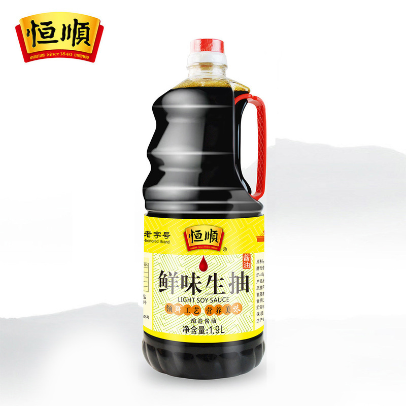 恒顺鲜味生抽1.9L 酿造酱油蘸食提鲜 家庭装调味品炒菜凉菜