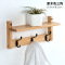 挂衣架壁挂墙上衣帽架创意实木卧室衣服架子玄关多功能挂钩置物架|原木色（3钩）