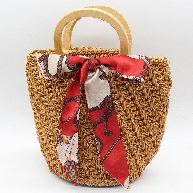 冰丝(卡其色丝带麦穗材料包) 手工diy包包麦穗小花包编织材料包挎包