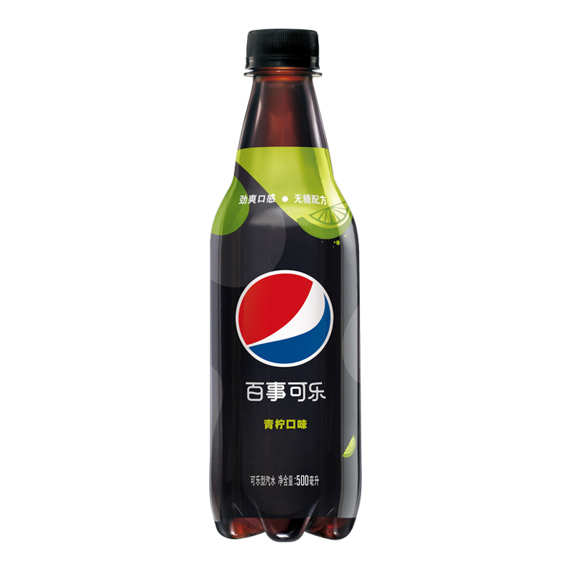 百事可乐无糖青柠口味4瓶装无糖型可乐0脂肪0热量 500mlX4瓶