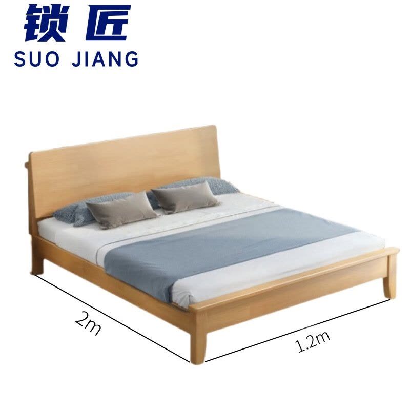 锁匠床+床垫+床头柜图片