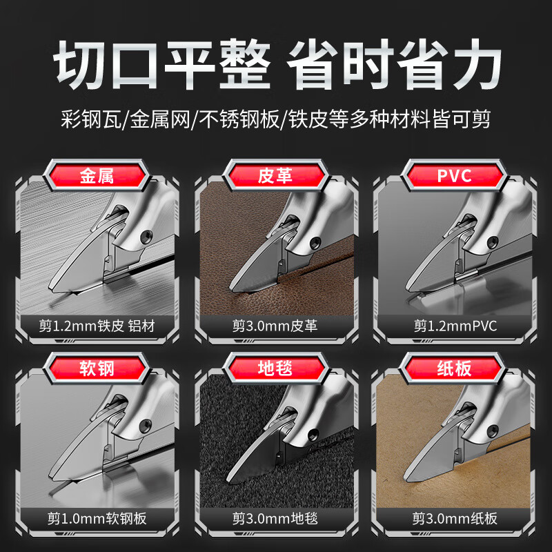 CIAA德国锂电电动铁皮剪充电式工业级剪刀剪金属板彩钢瓦铁丝网毛毯高清大图