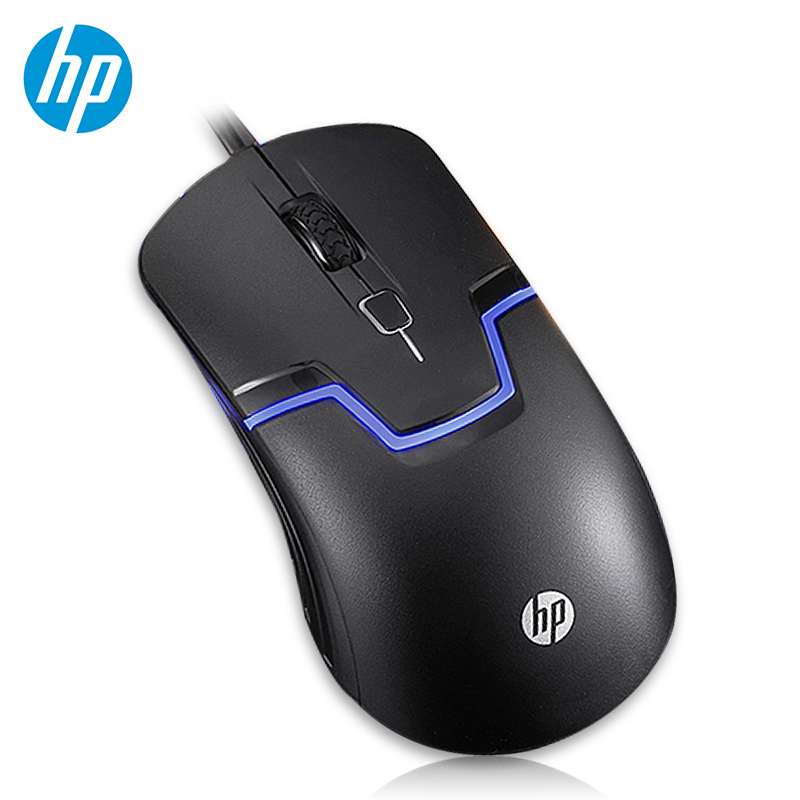 HP 惠普原装M100 USB有线鼠标 笔记本台式电脑家用办公游戏USB光电鼠标 黑色