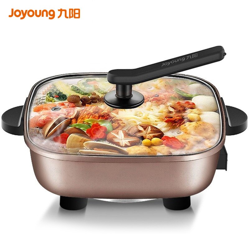 九阳(Joyoung)HG60-G91电火锅家用多功能电热锅 麦饭石色不粘锅 6L大容量电煮锅