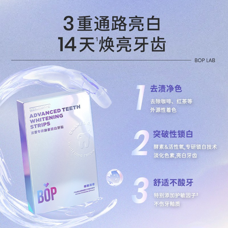 BOP 酵素锁白牙贴椰香味7对*1盒高清大图