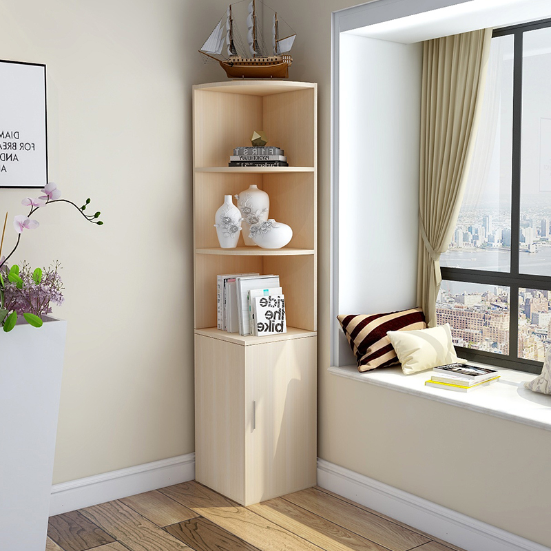 寻木匠简约现代客厅卧室角柜墙角三角柜转角置物柜弧形储物收纳书柜边
