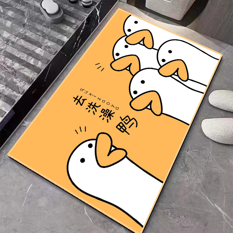 虎年春节水晶绒硅藻泥地垫入户门客厅喜庆门垫玄关卡通动漫防滑家用脚垫高清大图