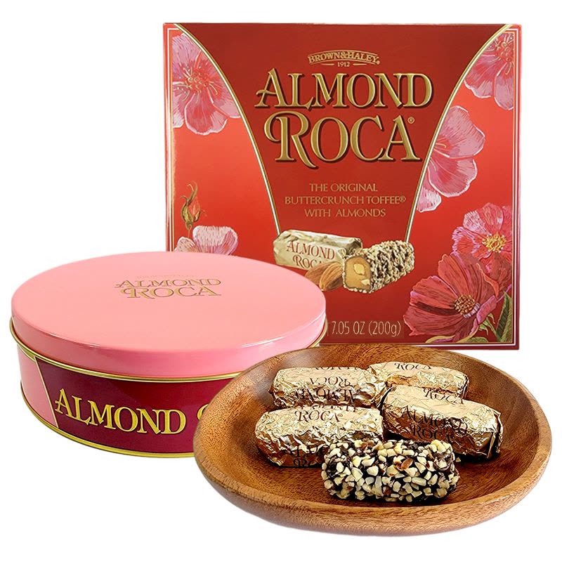 美国进口Almond Roca乐家扁桃仁巧克力糖100g/200g/300g/600g糖果礼盒装罐装零食年货图片