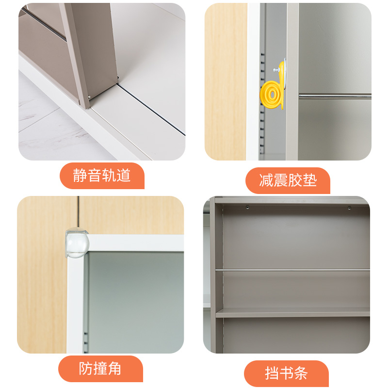 鑫环境 钢制学生书架绘本架家用落地推拉书柜客厅多层可调储物柜展示架玩具收纳架置物架高清大图