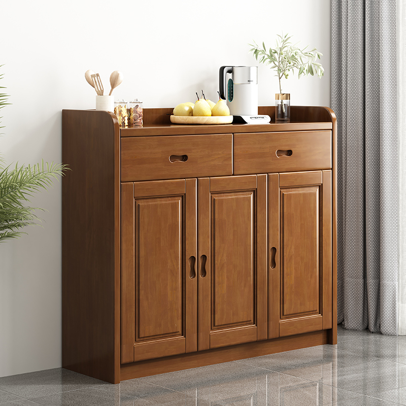 青木川 简约现代实木鞋柜家用进门口入户小户型两门三门四门阳台户外白色灰色大容量多层收纳储物柜鞋架