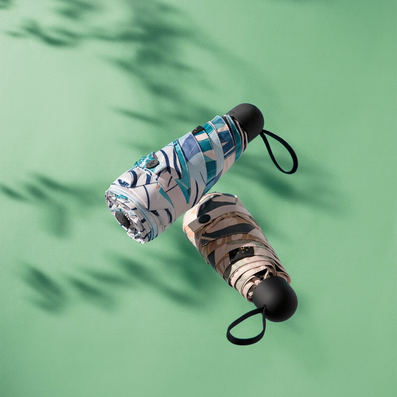 蕉下便携迷你巴掌太阳伞防紫外线防晒遮阳伞拇指伞小巧雨伞女绿萦胶囊壳小巧五折