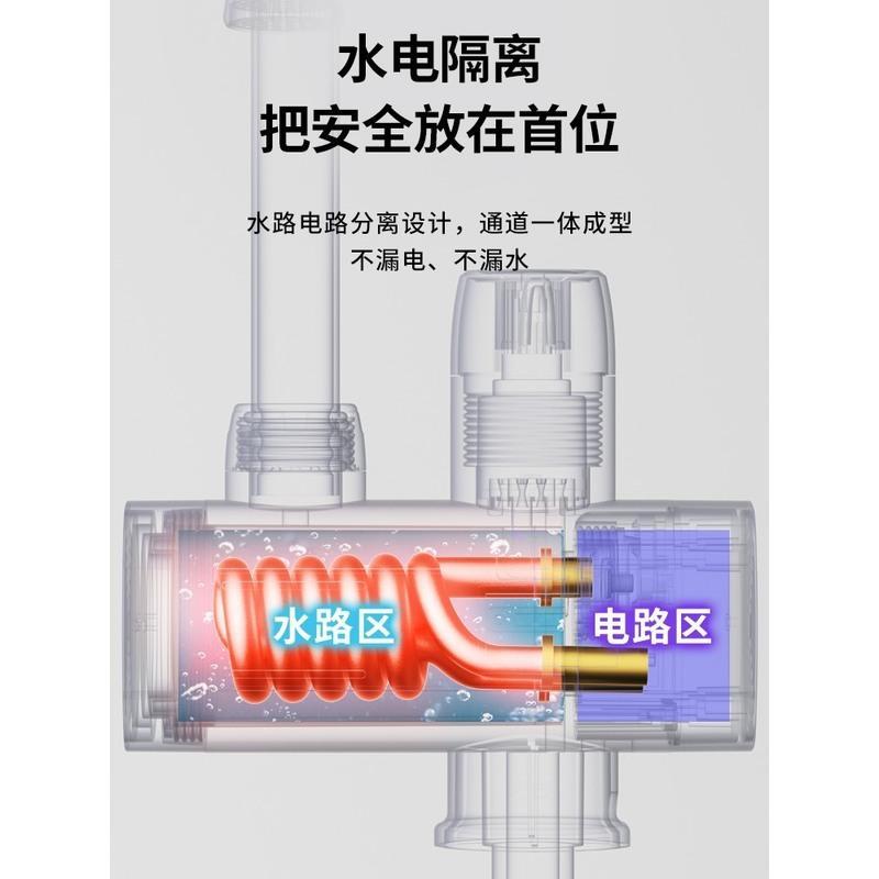 乳白色温度显示+漏电保护器+淋浴 厨房卫生间通用款 下进水 四季沐歌电热水龙头即热式加热快速过自来水热厨房宝家用电热水器