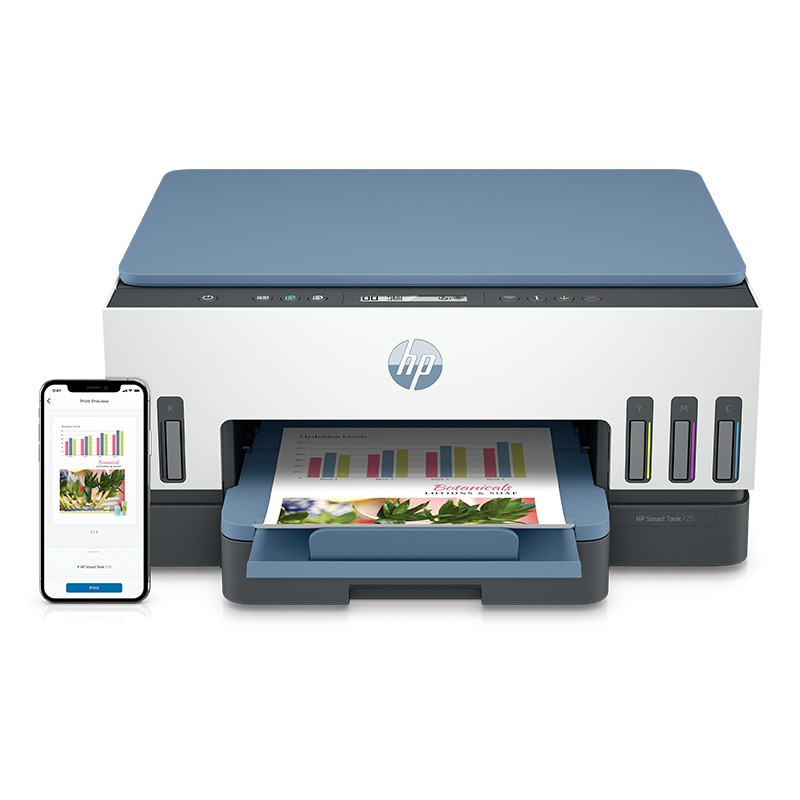 惠普(HP) Smart Tank 725 A4彩色 喷墨墨仓式连供一体机 (计价单位:台) 蓝白
