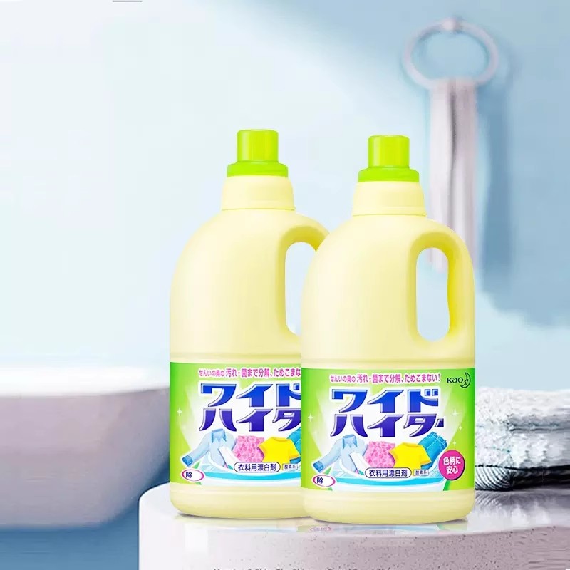 KAO花王酵素EX彩漂剂300ml衣物清洁泡沫彩漂喷雾强力漂白污渍日本进口 彩色衣物用漂白剂1000ml*2瓶