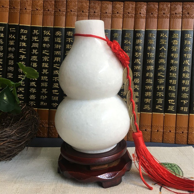 玉石葫芦摆件福禄家居客厅摆设玄关桌柜装饰品