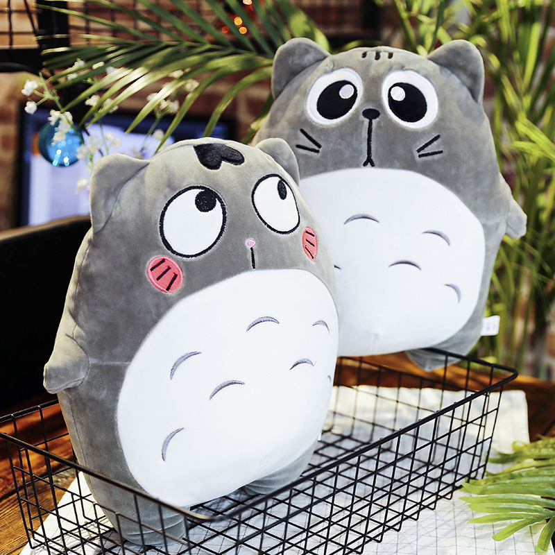 表情羽绒棉龙猫玩偶抱枕软体龙猫毛绒玩具布娃娃生日