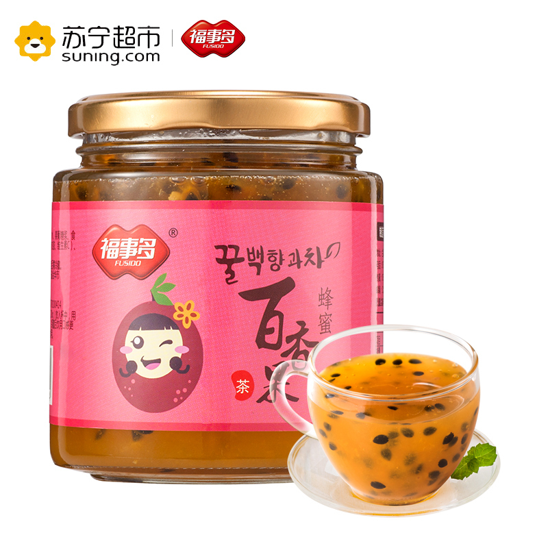 福事多蜂蜜百香果茶600g冲饮泡水喝的冲泡饮品韩式水果茶饮