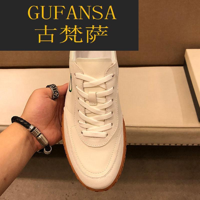 GUFANSA法国奢侈品牌 欧洲上流名士高端品牌2022新款潮牌小白鞋男士真皮板鞋欧货休闲鞋百搭潮流头层牛皮男鞋