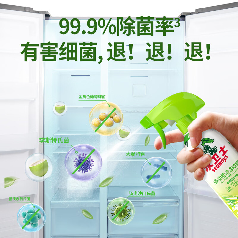 水卫士多功能清洁喷雾2件套装WS03/多功能清洁喷雾500g*2瓶(喷头*1)高清大图