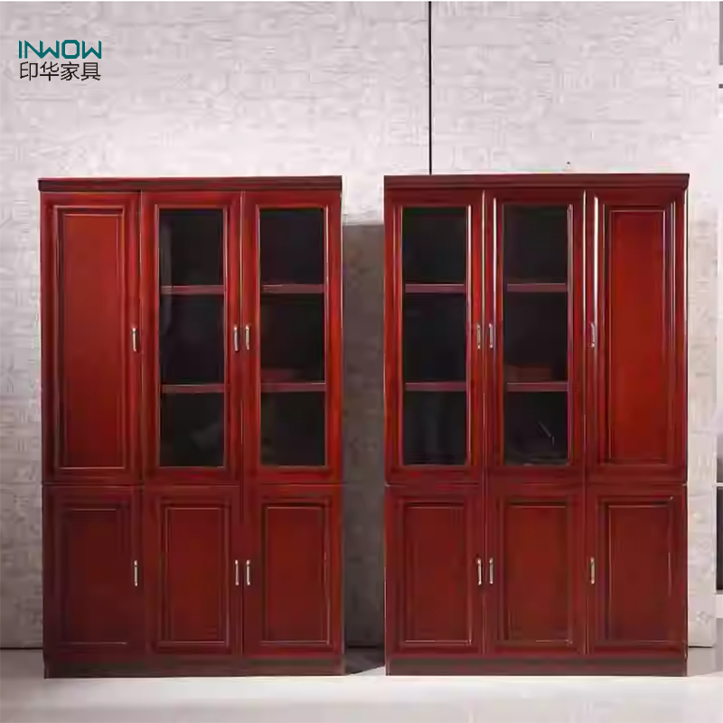 印华(YINHUA)书柜 文件柜 档案柜 木皮 (组) (1350*400*2000)高清大图