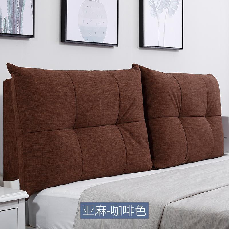 家柏饰(CORATED)床头靠垫软包大靠背靠枕卧室实木床上榻榻米布艺可拆洗定制 亚麻咖啡色 155X60cm【默认有床头使用无床头备注】