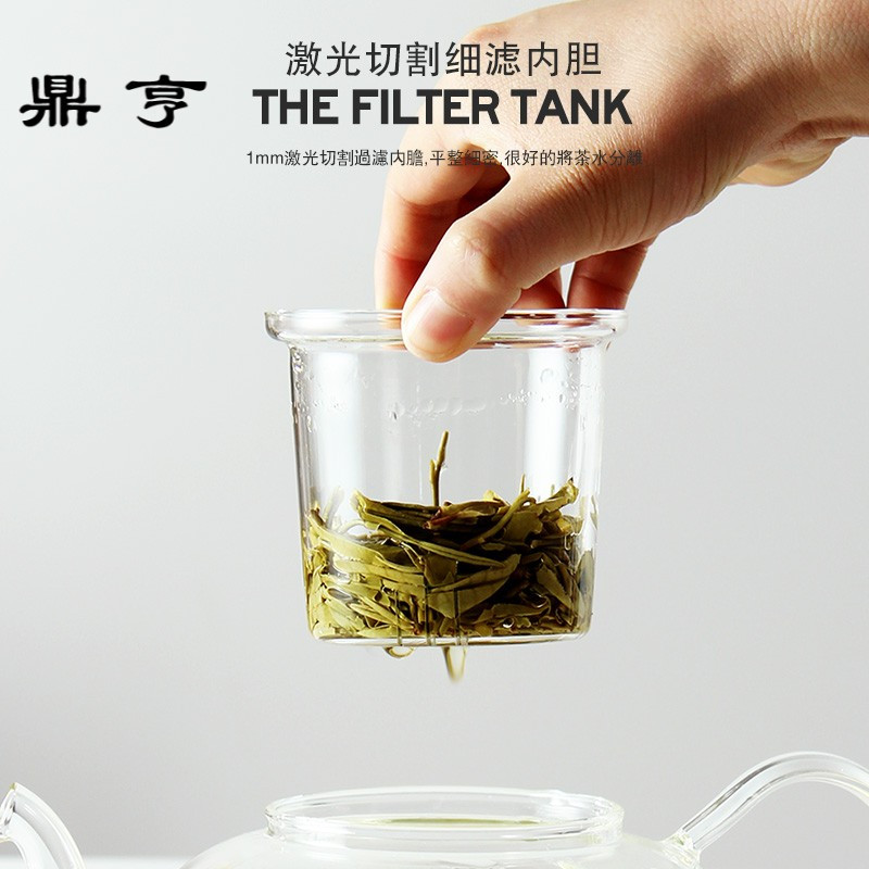 鼎亨茶具耐热玻璃茶壶大容量南瓜壶全透明玻璃花茶壶家用客厅
