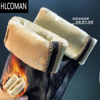 HLCOMAN加绒牛仔裤男款冬季2023新款青年休闲p暖裤子男修身弹力男裤外穿