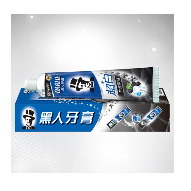 黑人 超白竹炭深洁美白牙膏190g
