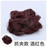 假发抓夹头发夹子大号盘发头饰短发女后脑勺头花马尾顶夹成人发夹 抓夹大发包-酒红色