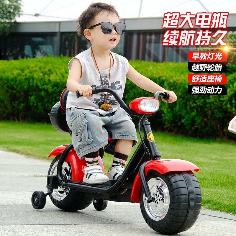 qk-306新款2-6岁电动车两轮电动儿童电动摩托车三轮车男女宝宝可坐人小孩玩具电瓶车奇客童车图片
