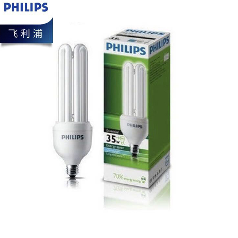飞利浦(Philips) 35W E27 4U节能灯泡 6500K白光 6只 (单位:件)