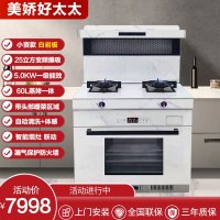 [科技新品]美娇好太太 集成灶蒸烤箱一体 自动清洗侧吸下排式烟机一体灶 油烟机燃气灶家用烟灶蒸烤一体 恒温置物台天然气