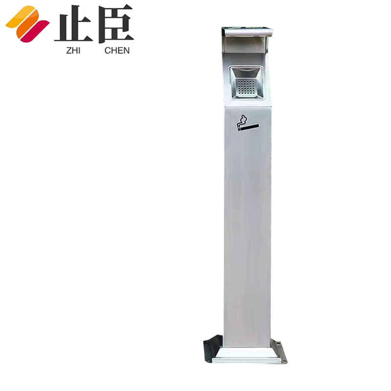 止臣 烟灰柱X1 不锈钢烟灰柱户外吸烟区烟蒂烟头收纳垃圾桶落地立式烟灰桶高清大图
