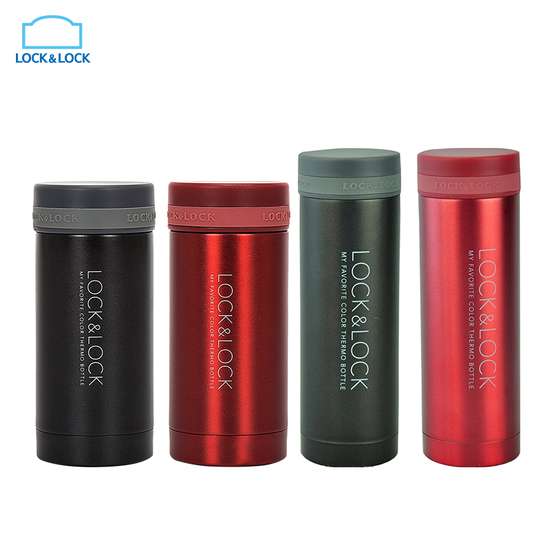 乐扣乐扣(lock&lock)不锈钢纤巧便携保温杯茶水杯车载商务杯子LHC550(200ml)红/黑色