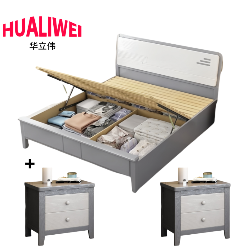 华立伟 床气压款+床头柜套高清大图