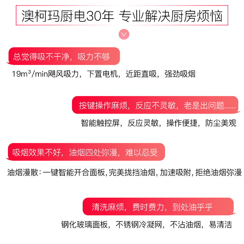 澳柯玛(AUCMA)触控式抽油烟机燃气灶煤气灶套餐MJ717+3D13B侧吸式 19立方天然气