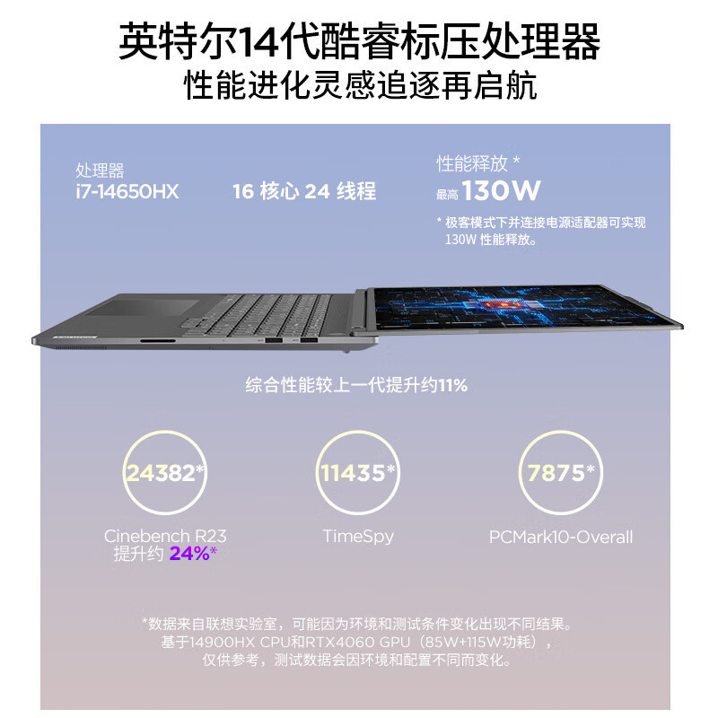 联想ThinkBook 16p AI元启笔记本电脑 酷睿i7-14650HX 32G 1T RTX4060