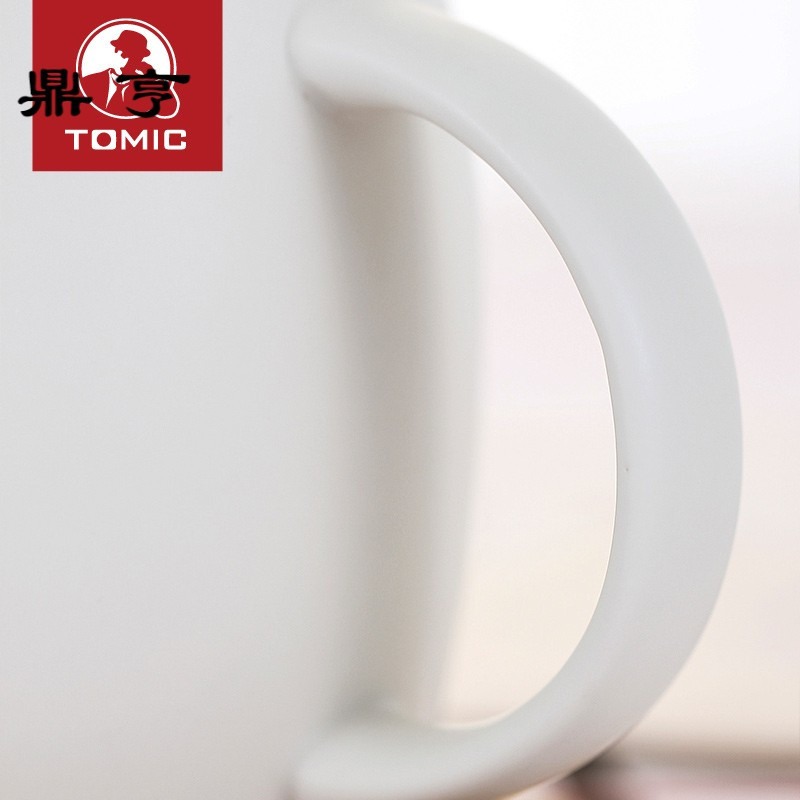 鼎亨马克陶瓷杯麦片咖啡水早餐茶杯带盖有孔勺子骨瓷手工
